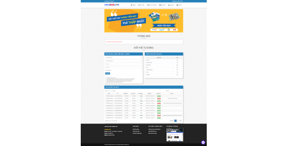 THIẾT KẾ WEBSITE ĐỔI THẺ CÀO TỰ ĐỘNG, THỦ CÔNG