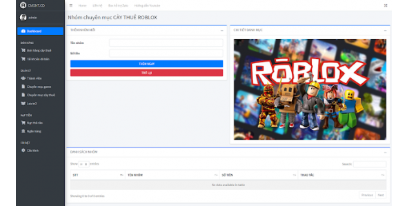 THIẾT KẾ WEBSITE BÁN ACCOUNT GAME TỰ ĐỘNG CÓ CHỨC NĂNG CTV